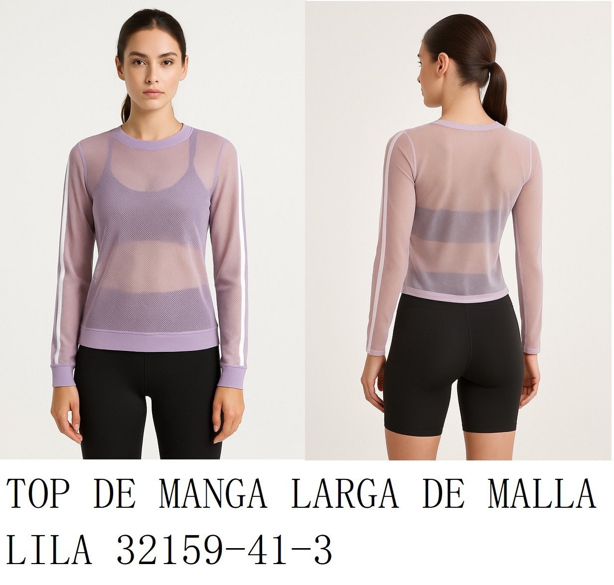 TOP DE MANGA LARGA DE MALLA TRANSPAN 32159-41-3