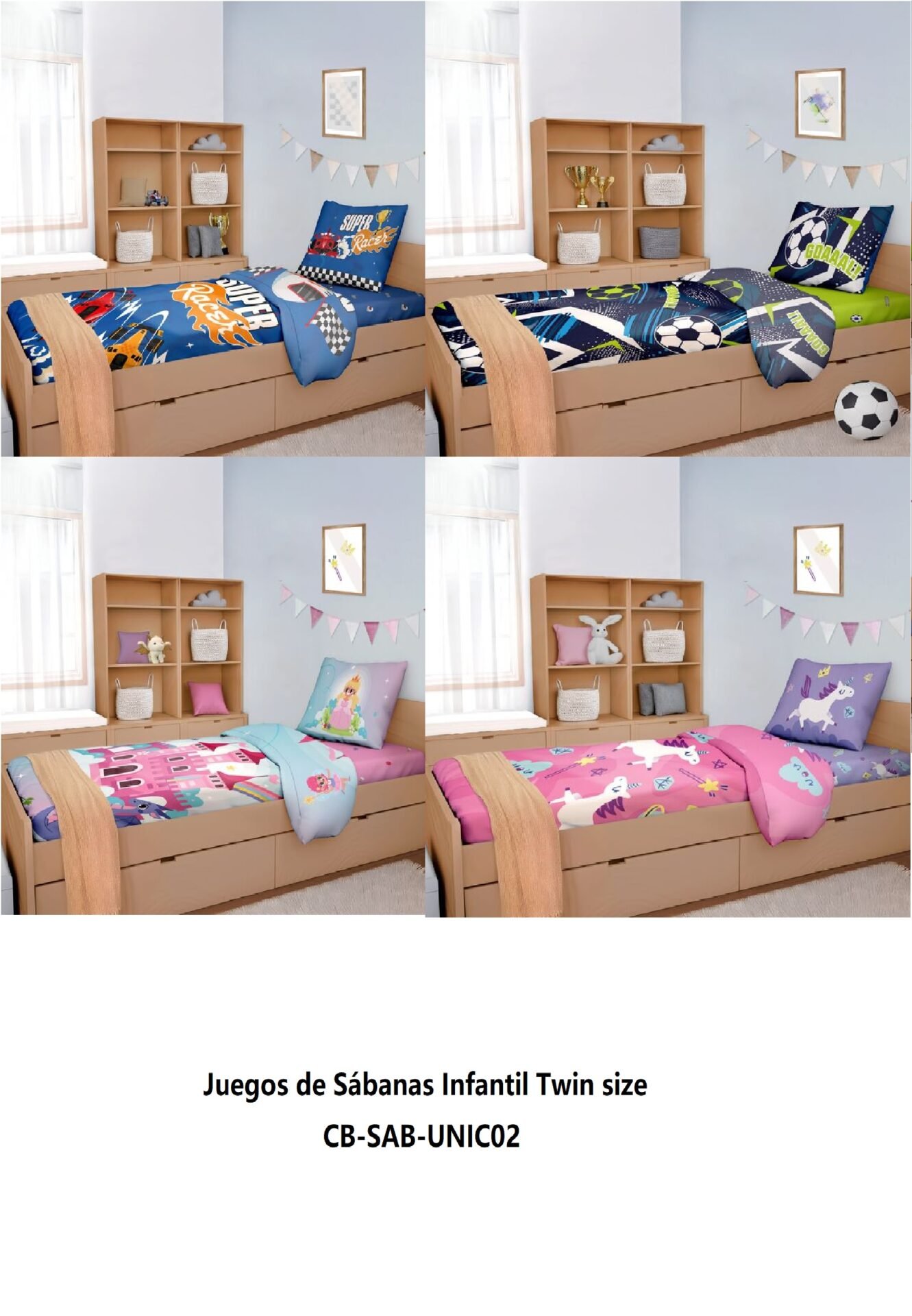 Juegos de Sábanas Infantil Twin size CB-SAB-02