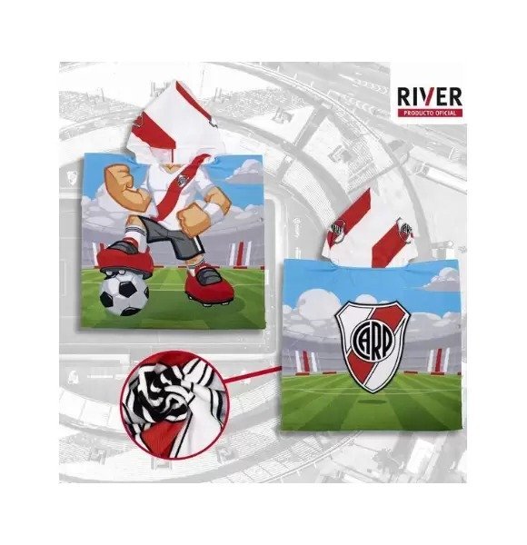 PONCHO INFANTIL C/MOCHILA RIVER PLATE POIN-RP01