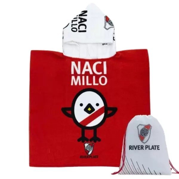 PONCHO INFANTIL C/MOCHILA RIVER PLATE POIN-RP02