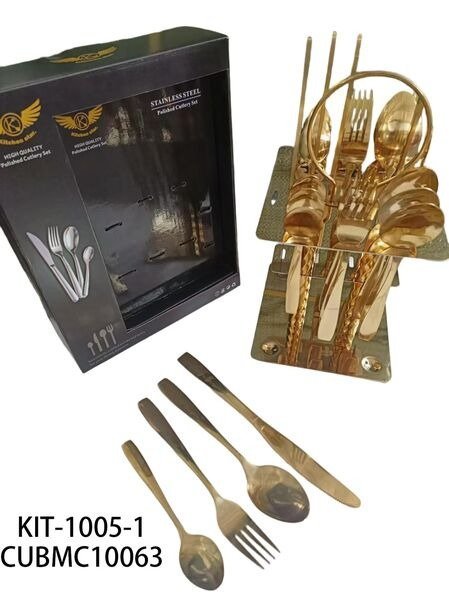 SET DE CUBIERTO DORADO 24PCS KIT-1005-1