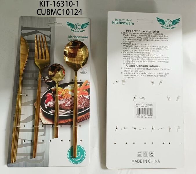 SET DE CUBIERTO DORADO 8PCS KIT-16310-1