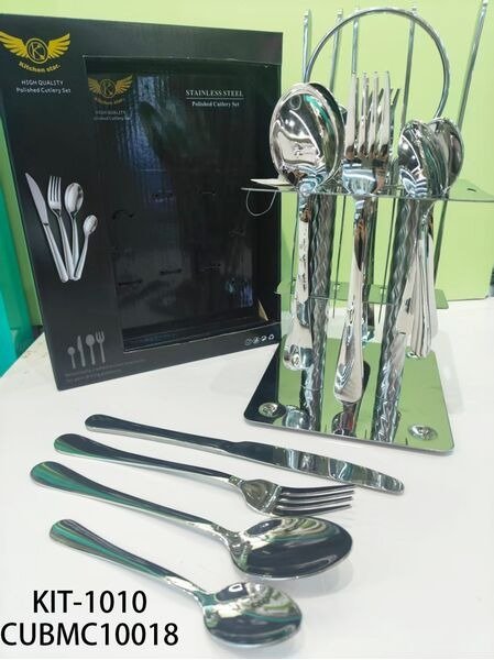SET DE CUBIERTO PLATEADO 24PCS KIT-1010