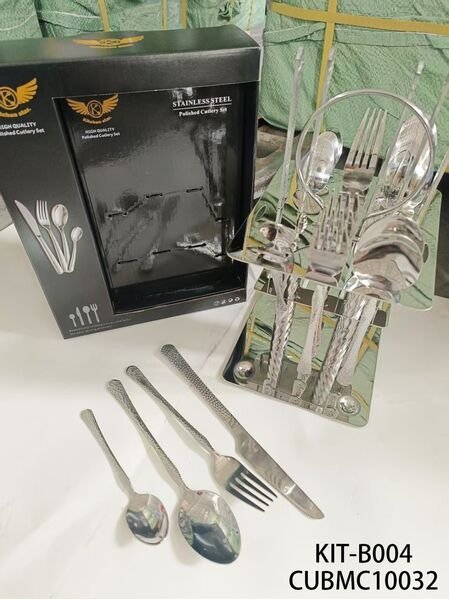 SET DE CUBIERTO PLATEADO 24PCS KIT-B004