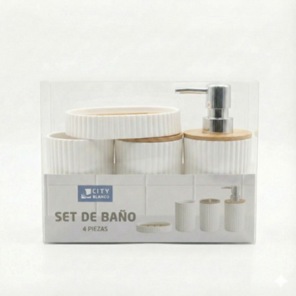 Set de Baño Rayado 4 pcs CB-XY-0297