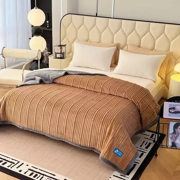 FRAZADA FLANNEL RAYADA 240X260*FRA-DK534//16P