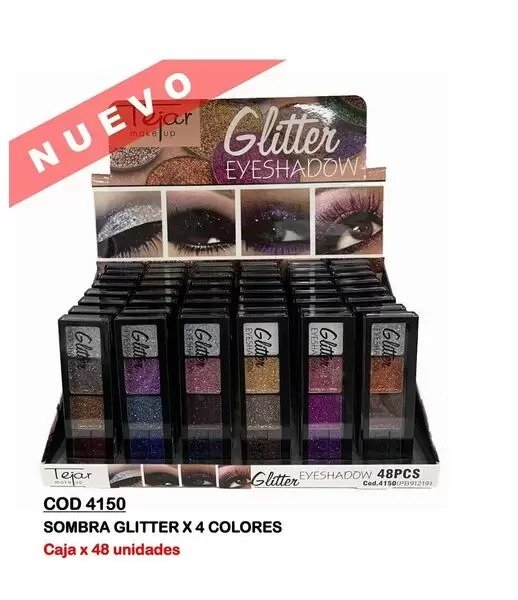 GLITTER EYESHADOW X4COLORES COD4150/PB91219