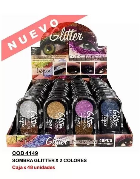 GLITTER EYESHADOW*2 COLORES 6G PB91218 COD4149