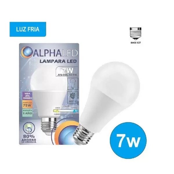 LAMPARA LED ALPHALED 7W FRIA BULB-7W-6500K-100