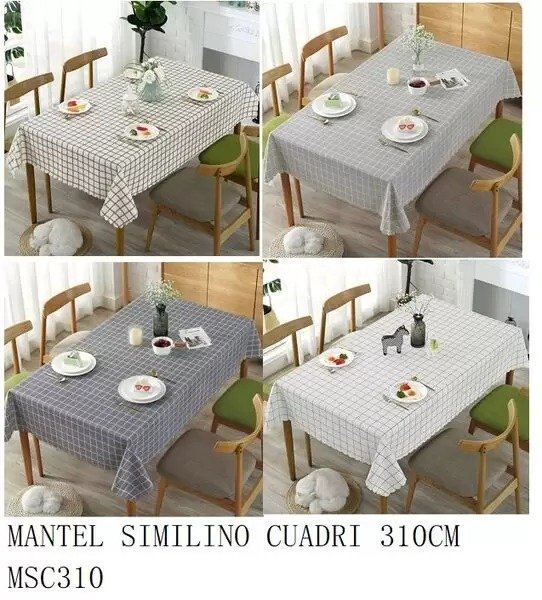 MANTEL SIMIL LINO CUADRILLE 310CM MSC310