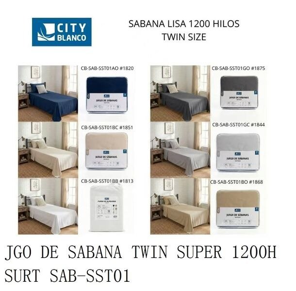 JUEGO DE SABANA TWIN SUPER 1200H NAT SAB-SST01BC-12 JUECB11851