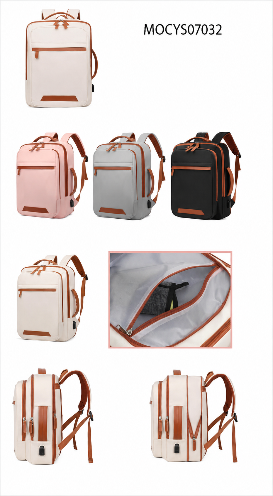 MOCHILA URBANA MULTIFUNCIÓN CON PUERTO USB VE-YS2603