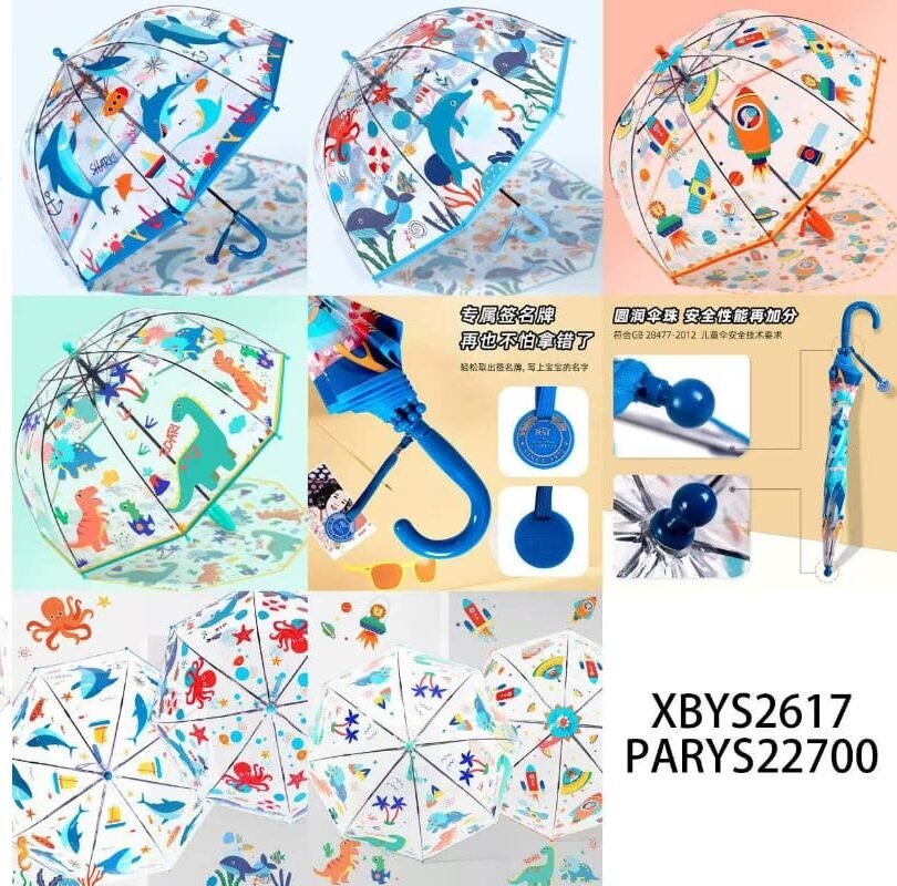 Paraguas Infantil Automático Transparente Ocean World XBYS2617 - Imagen 2